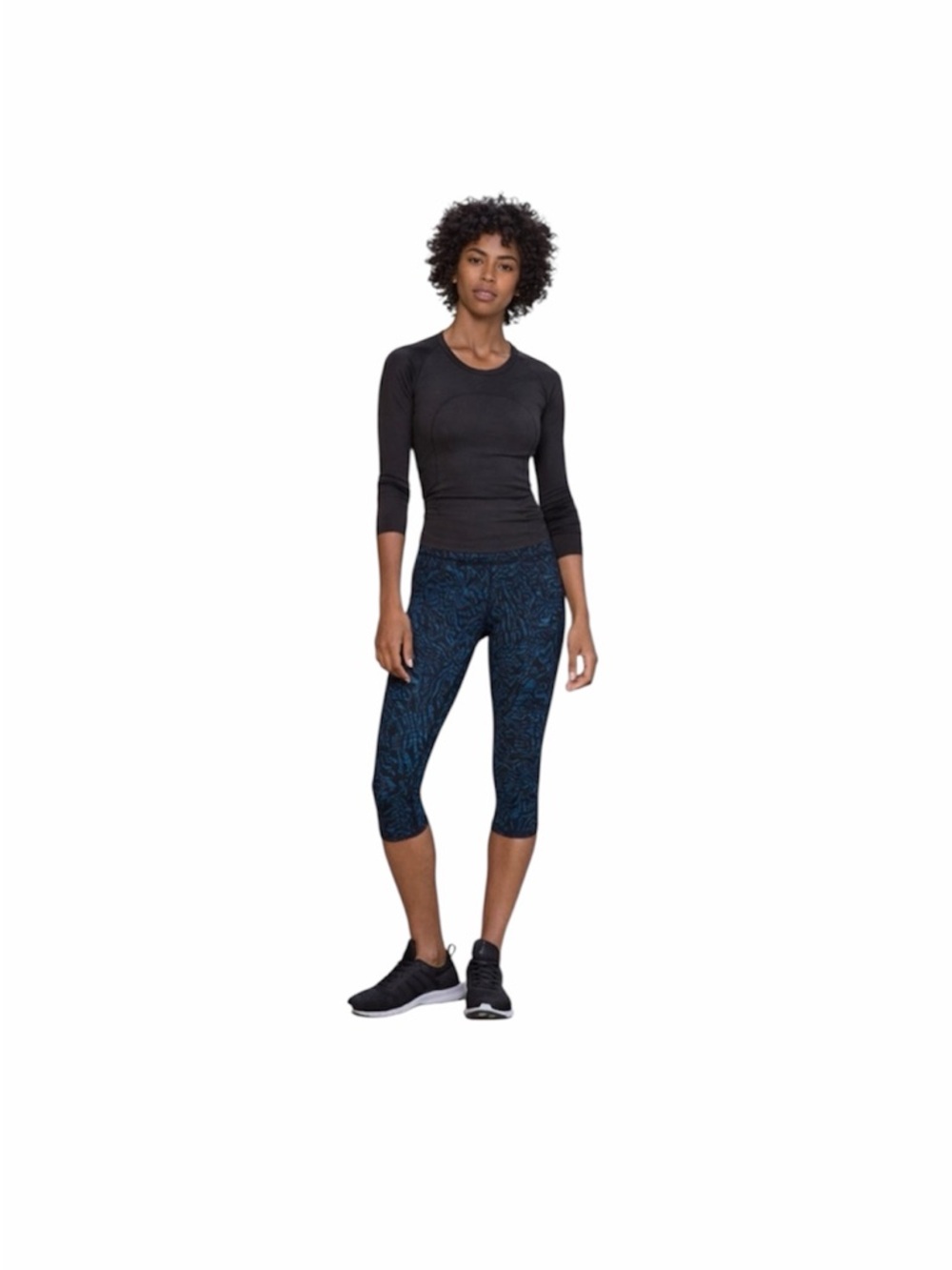 Lululemon Train Times Crop (17")‎ Pulse Capri Black / Black